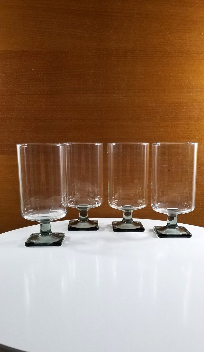 Clear Base 7.5/" Tall Holds 8 oz Decorative Stem Amber Martini Glass