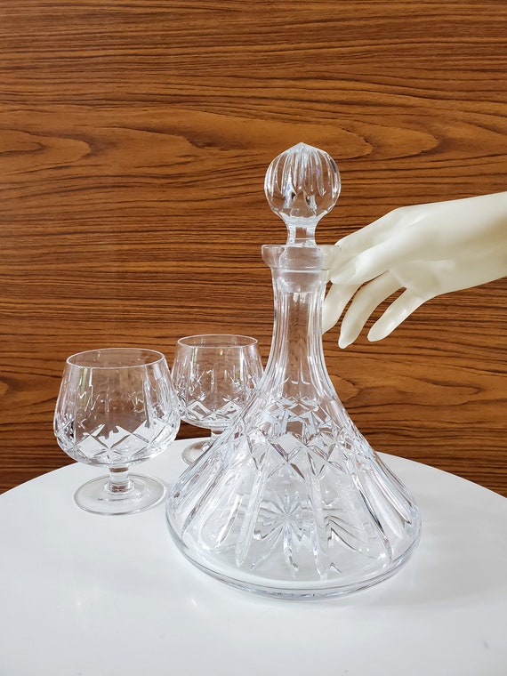 Vintage Cross and Olive Pattern Cut Glass Decanter and Crystal Brandy  Glasses Ship's Decanter -  Canada