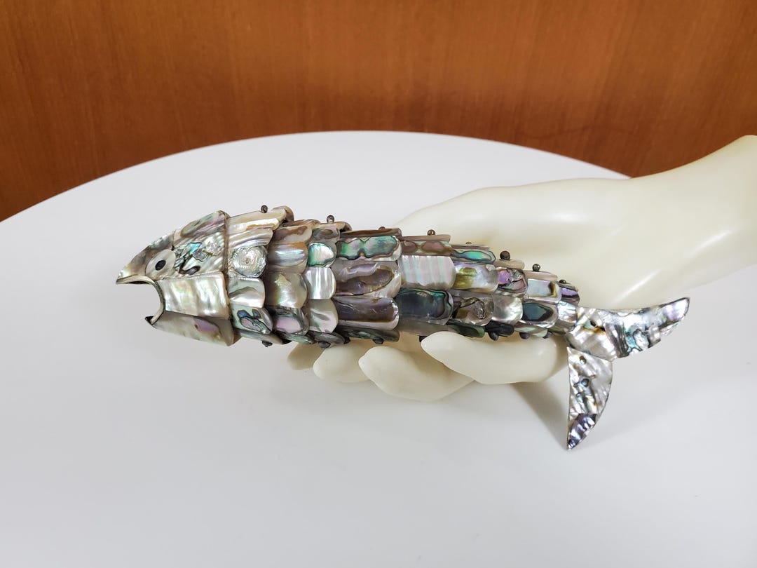 Articulated Fish Bottle Opener Mexican Paua Shell Abalone Shell Mother ...