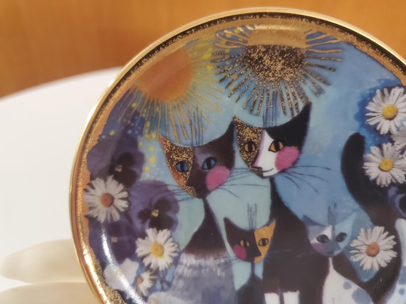 Rosina Wachtmeister Small Katzenfamilie Decorative Plate - 4 Inch