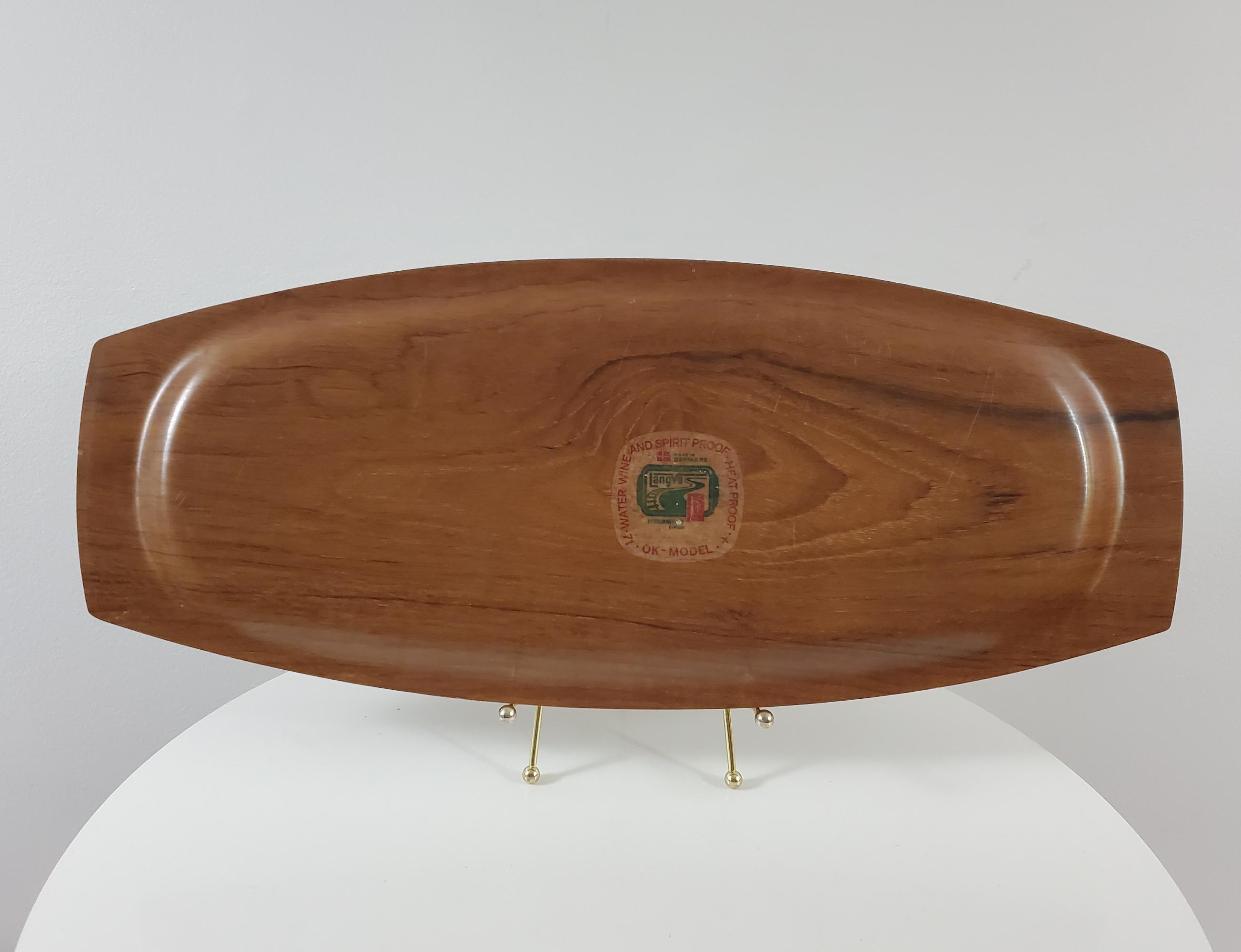 北欧vintage Langva 木製プレート 2枚セット Langva Bentwood Teak Tray: Danish Modern Melamine Coated Tray - Etsy