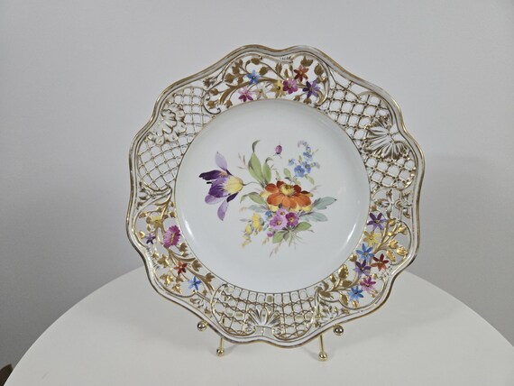 Late 19th Century Carl Thieme Reticulated Plate - Antique German