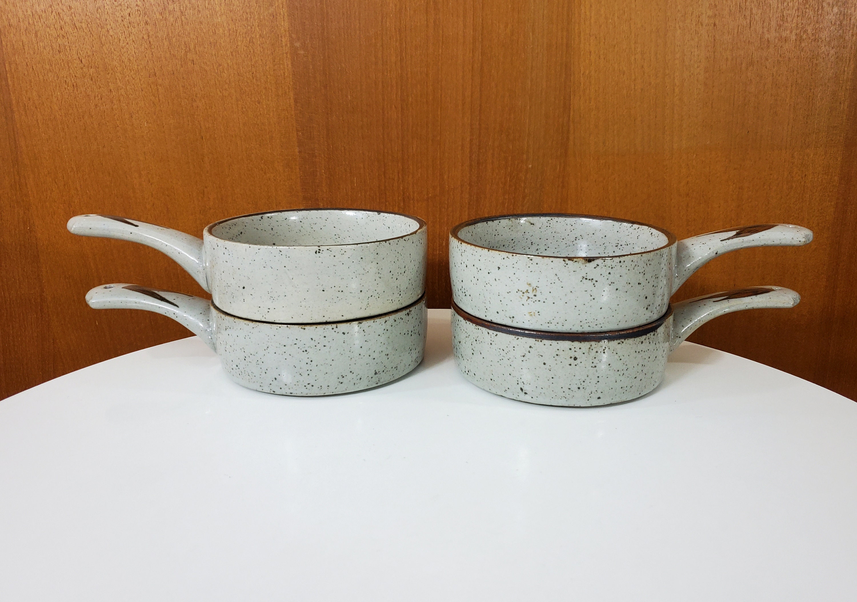 Set of 4 Ceramic Soup Bowls Hand Painted Fruit Pattern Etsy