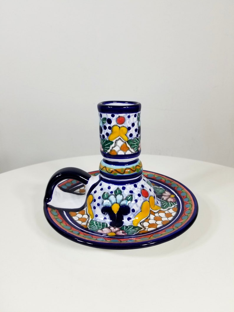 Vintage Talavera Candle Holder Hand Painted Mexican | Etsy