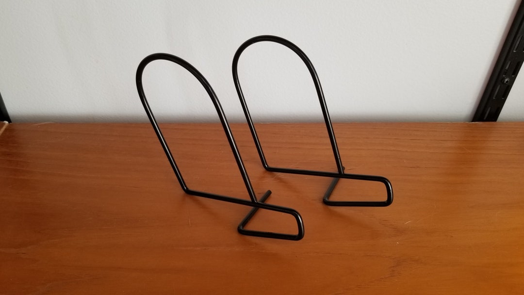 2 Vintage Ikea Flit Bookends Black Heavy Gauge Wire Etsy