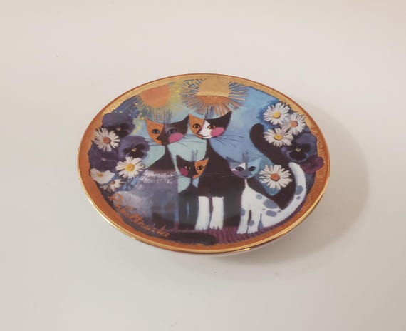 Rosina Wachtmeister Small Katzenfamilie Decorative Plate - 4 Inch