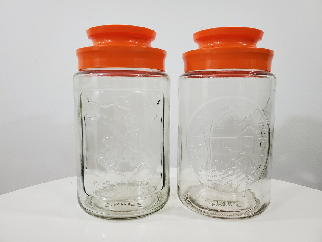 2 Vintage Anchor Hocking Tang Jars - Glass Jars or Kitchen
