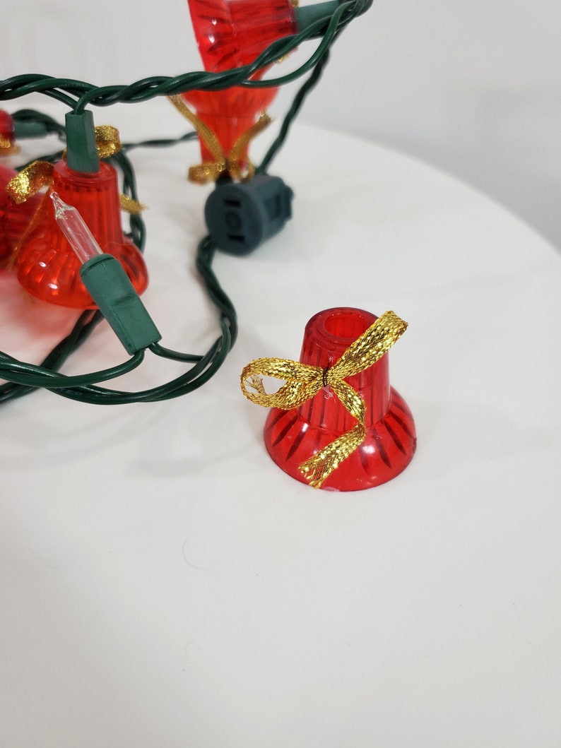 Vintage Bell Shaped Blinking Christmas Tree Lights Red and Etsy