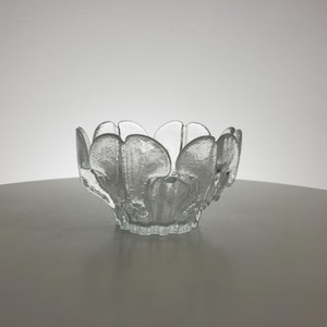 Vintage Muurla or Meri Lasi Finnish Crystal Votive Candle or Tealight Holder - Modernist and Organic Scandinavian Design - Tauno Wirkkala