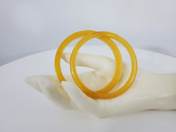 2 Pineapple Bakelite Spacer Bangles - Transparent… - image 3