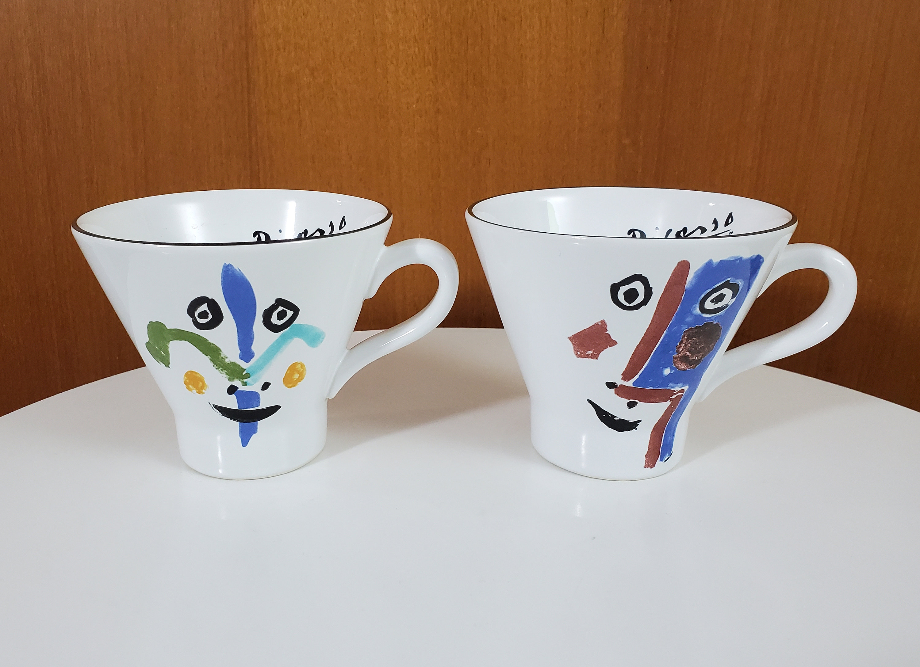 2 Picasso Living Face Coffee Mugs - PP-1, PP-6 - Succession Pablo