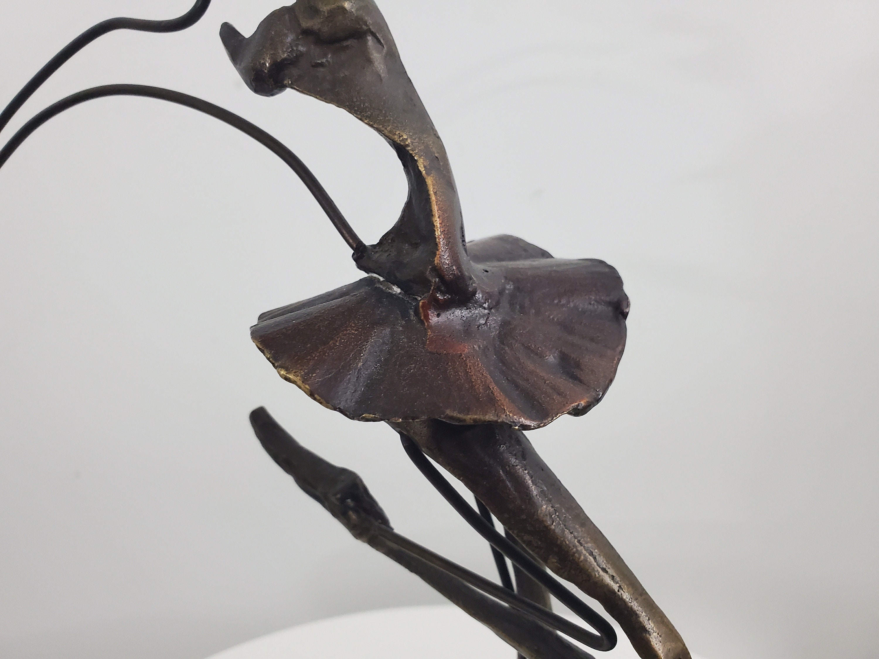 Brutalist Bronze Sculpture of a Ballerina - on Stone Base - 15 Inches ...