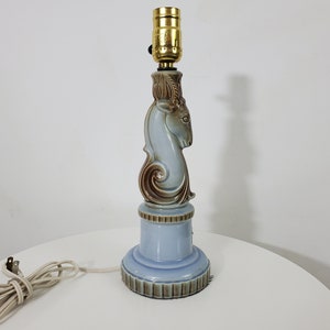 Vintage Breslin Elizabeth China Stag Lamp - Chess Piece - Knight Lamp - (Shade Not Included)