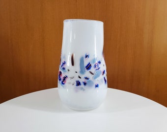 Vintage Glass Vase by Tyler Rock, Bhava Cool Hot Glass Works, Calgary, 1990.