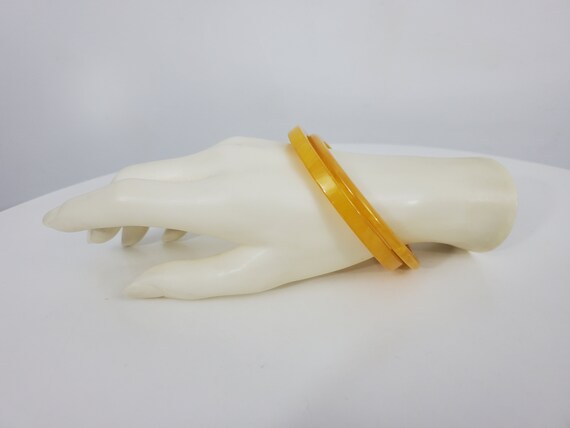 2 Pineapple Bakelite Spacer Bangles - Transparent… - image 2