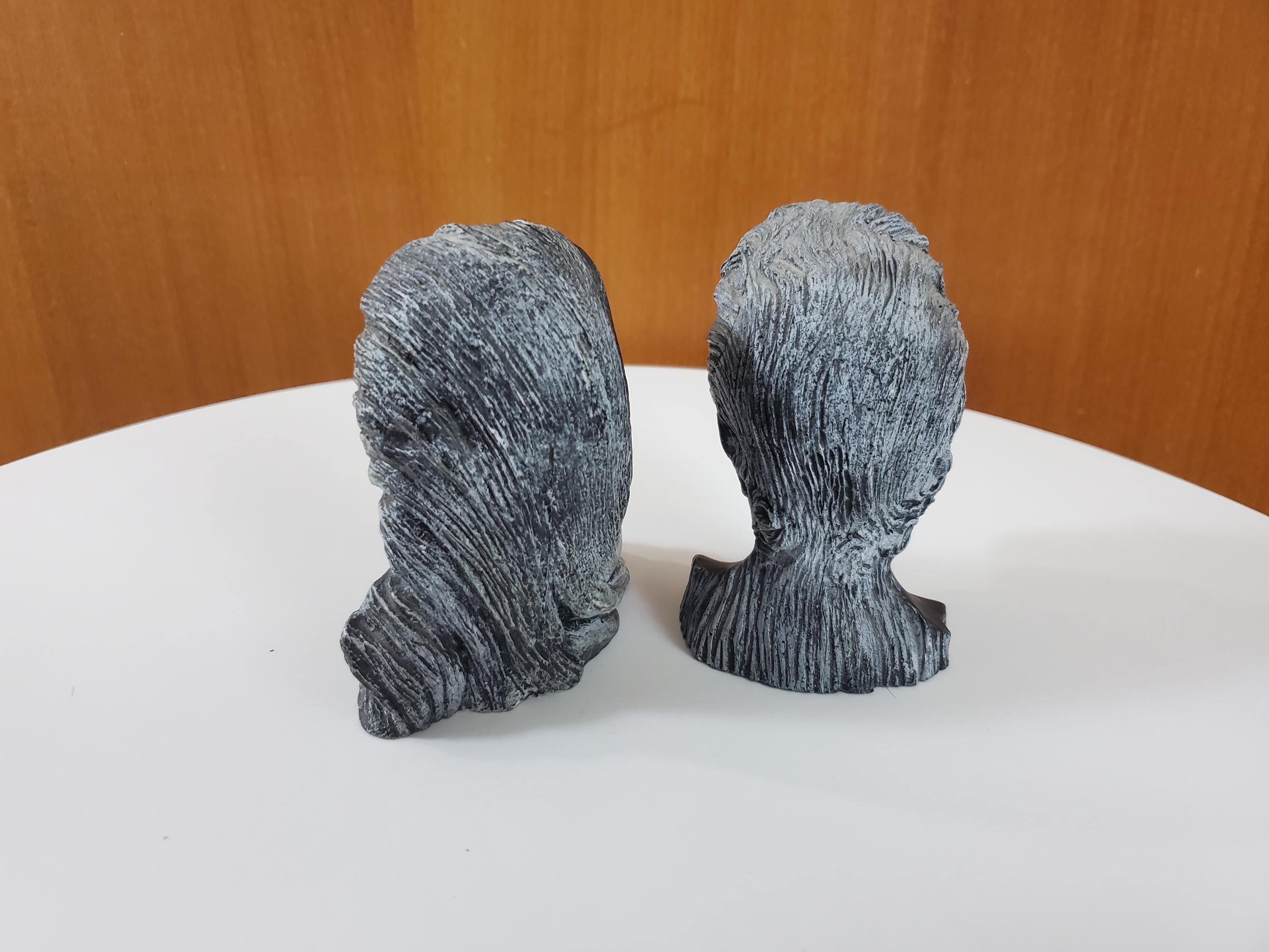 Frank Schirman Black Coral Figures - Kealoha (loved One) and Kanoa