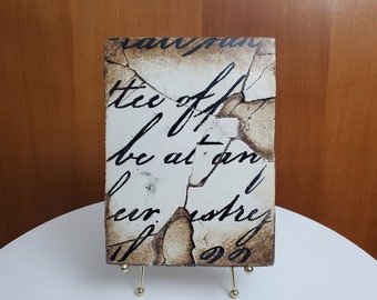 Vintage Sid Dickens Memory Block - T-18, "Script" - Plaster and Wood Wall Tile - Truth in Fragments...