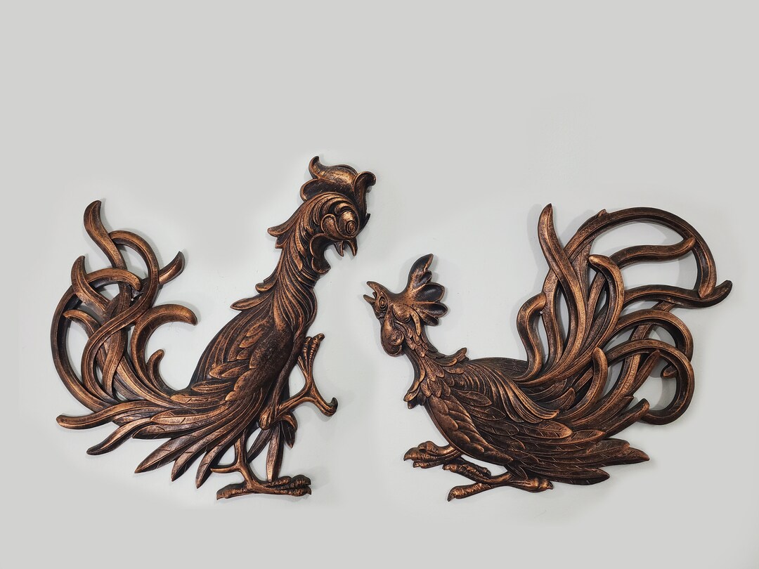 Vintage Rooster Wall Décor Syroco for Coppercraft Guild Etsy