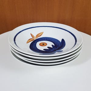 Set of 5 Rörstrand &#39;Polka&#39; Bowls - Hertha Bengtsson - Hand Painted - Made in Sweden