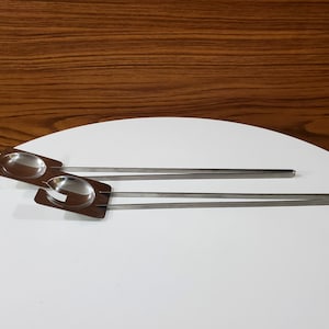 Vemi Italy Stainless Steel Salad Utensils - Serving Fork and Spoon