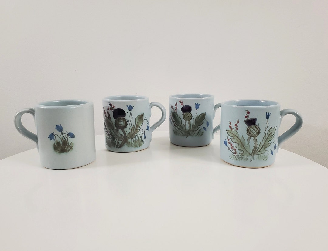 Set of 4 Ceramic Mugs by Buchan Scotland Thistleware 192H Etsy