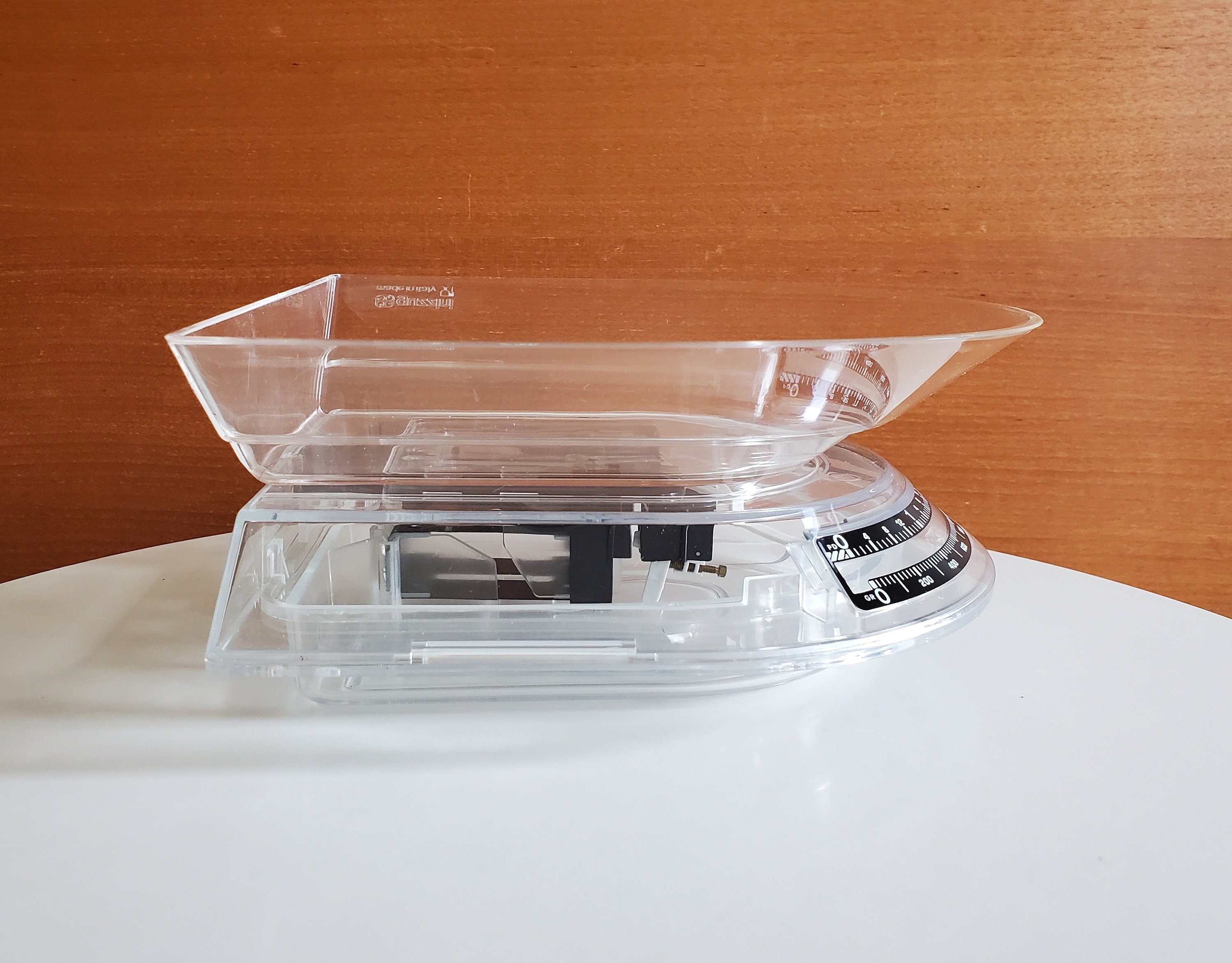 Vintage Guzzini Kitchen Scale - Lady B in Clear on Clear Plastic