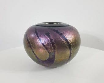 Iridescent Glass Vase by Jim Norton/James Norton, Calgary, 1994