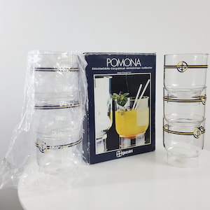 Set of 6 Guzzini Pomona Acrylic Glasses with Original Boxes - 6 Long Drink - Ambrogio Pozzi - Nautical Theme