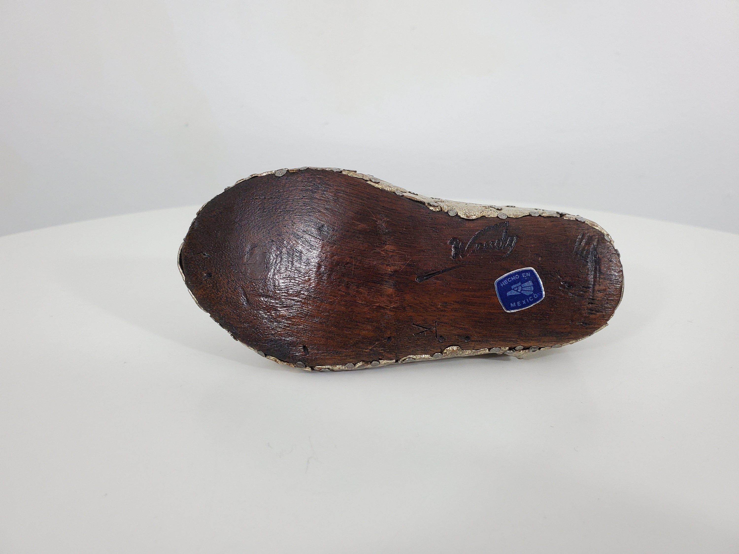 Vintage Mexican Milagros Adorned Child's Shoe Form Model - Ruby Lane