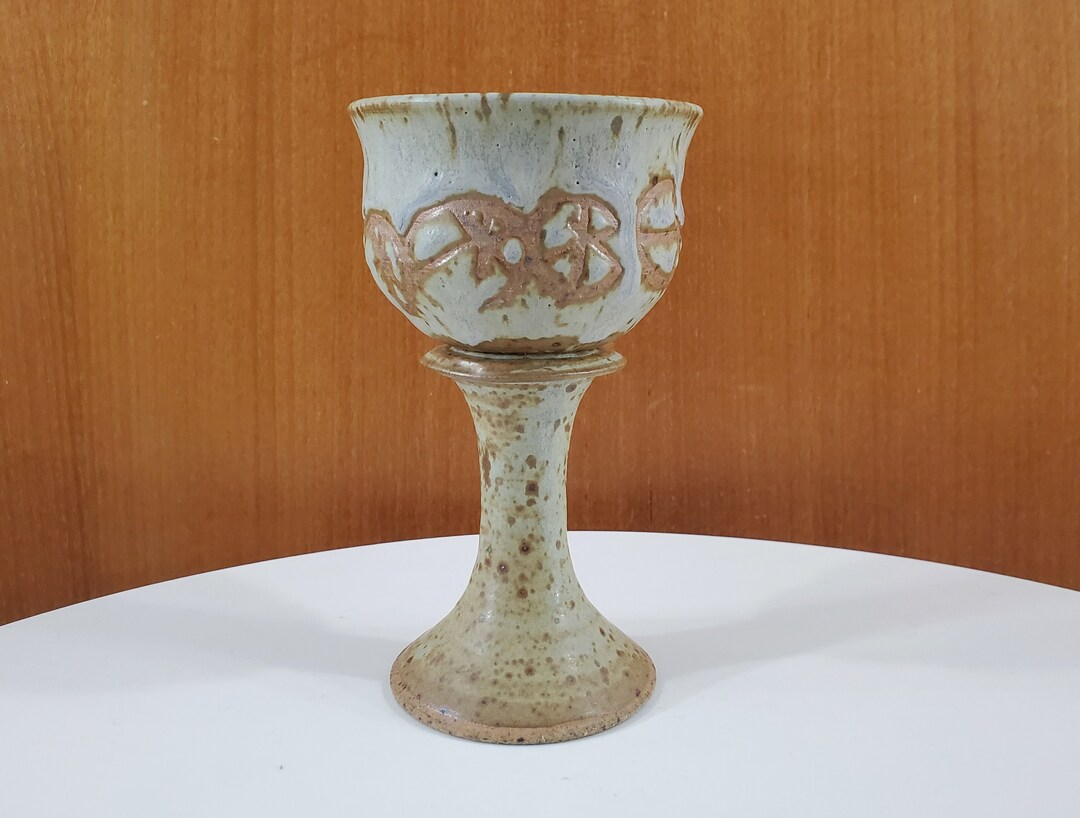 Vintage Ceramic Goblet Mead Goblet Wine Goblet Stoneware Etsy