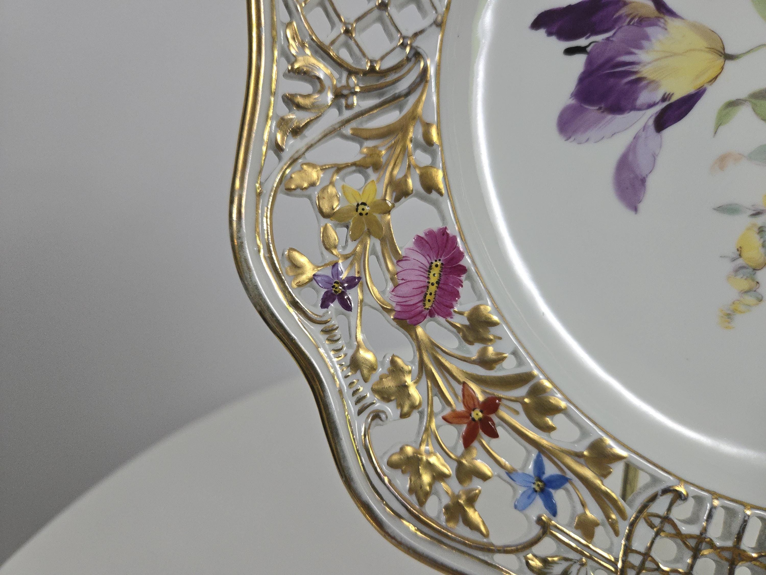 【Carl theime】プレート Carl theime】プレート Late 19th Century Carl Thieme Reticulated