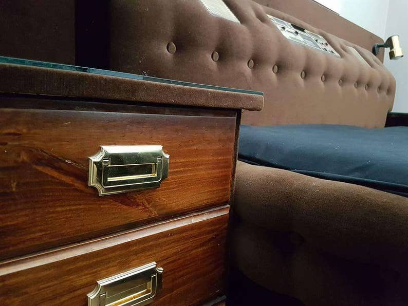 Vintage 1970s Captain's Bed Upholstered Waterbed Frame Etsy