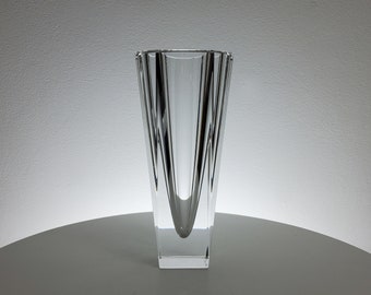 Orrefors Odyssey Vase by Lars Hellsten - 1990s Swedish Crystal Vase - Signed, Labled