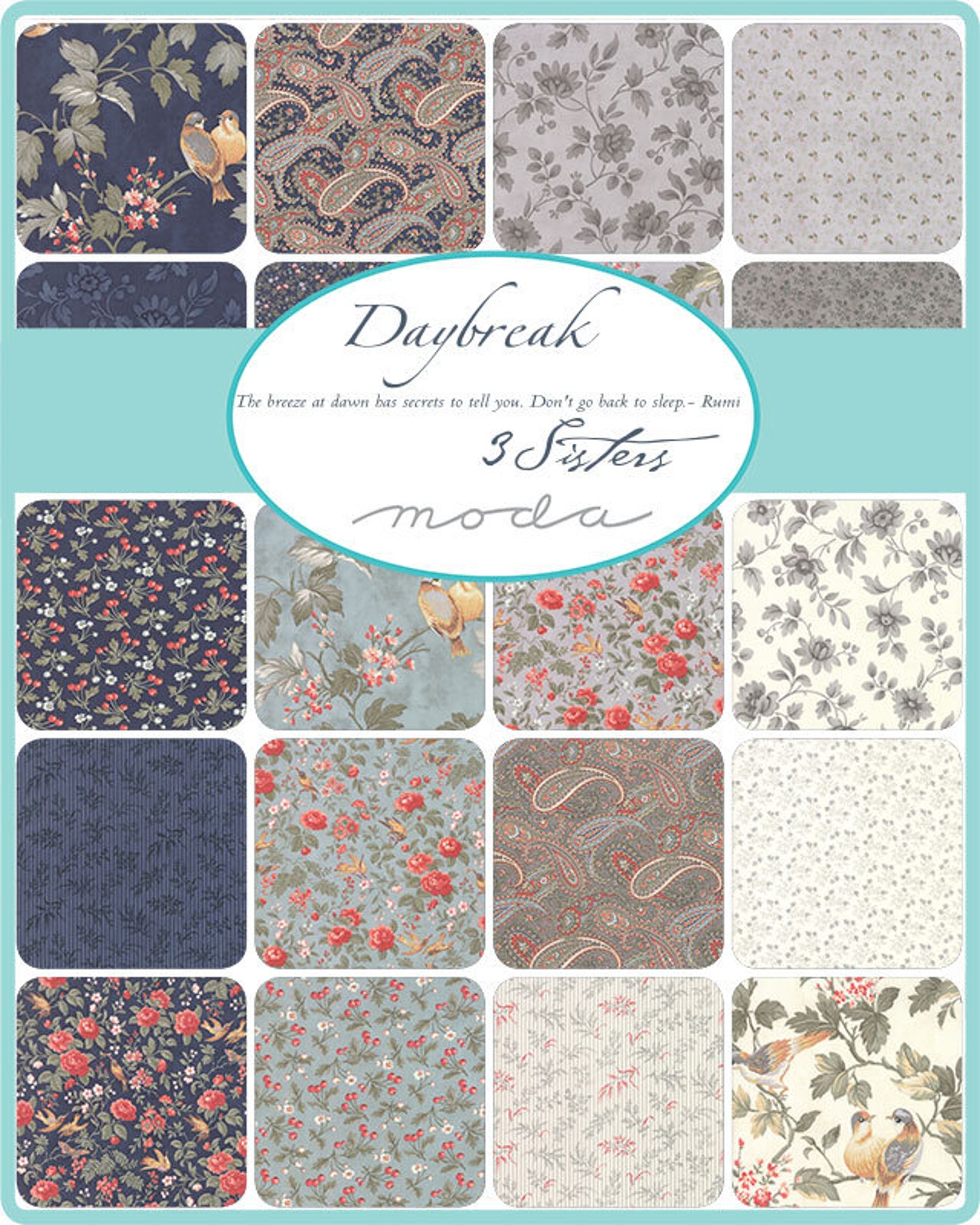 Moda daybreak Fabric by 3 Sisters Sold by the 1/2 Etsy