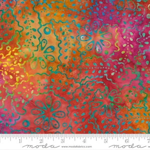 Moda &quot;Bermuda  Batiks_Ruby&quot; fabric, sold by the 1/2 yard  4359 11