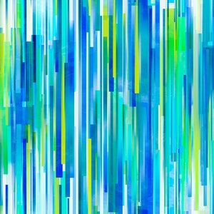 May include: Abstract digital art featuring vertical stripes in shades of blue, green, and yellow. The stripes are blurred and overlapping, creating a sense of movement and depth.