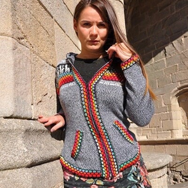 Gilet femme en laine soyeuse d'alpaga, Gilet tricote en alpaga, Gilet en laine douce d'alpaga, Gilet péruvien, Gilet laine vierge alpaga