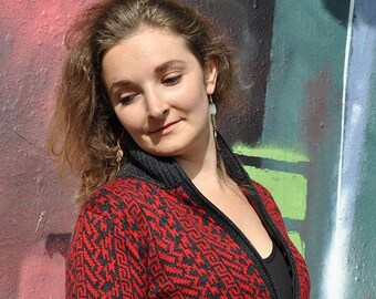 Peruvian women&#39;s cardigan, Alpaca wool cardigan, Peruvian alpaca jacket, Thick alpaca wool cardigan, fitted cardigan, Women&#39;s jacket
