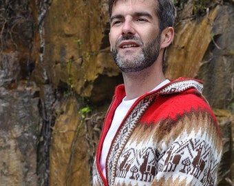High quality vests made in Peru, Men&#39;s hooded vests, Alpaca wool vests, Peruvian vests knitted in alpaca wool