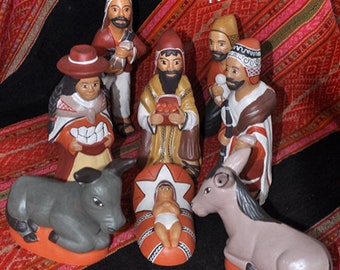 The Andean nativity scene, a unique piece made entirely by hand, the Peruvian nativity scene, Andean nativity scene, authentic Andean nativity scene, Christmas nativity scene