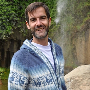 Unique choice of Peruvian wool jackets, Men&#39;s alpaca hooded jacket, Fall for a soft, silky and comfortable Peruvian jacket