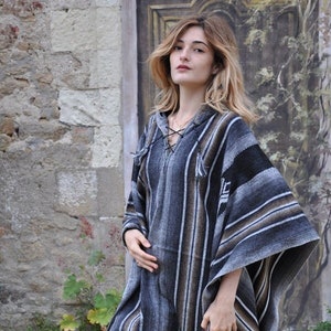 Poncho alpaga grande taille, Poncho laine d'alpaga look actuel, Poncho femme grande taille, vaste choix de ponchos au meilleur prix, image 3