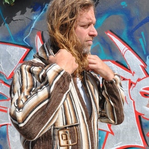 The Peruvian Jacket, men&#39;s jacket with hood, pure virgin alpaca wool jacket, men&#39;s Peruvian jacket, alpaca jacket