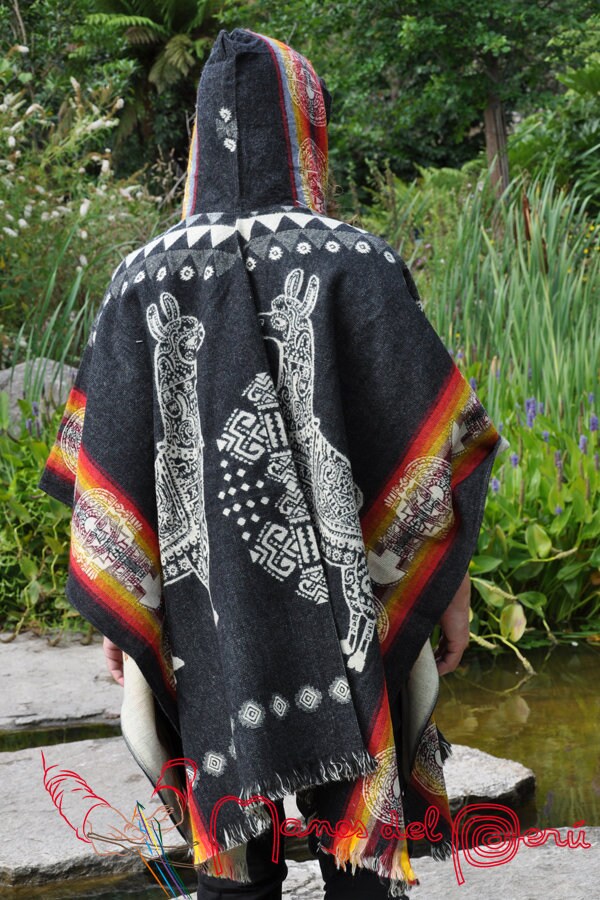 Veste Pour Homme Avec Capuche, Poncho Grand Taille Chaud Et Doux