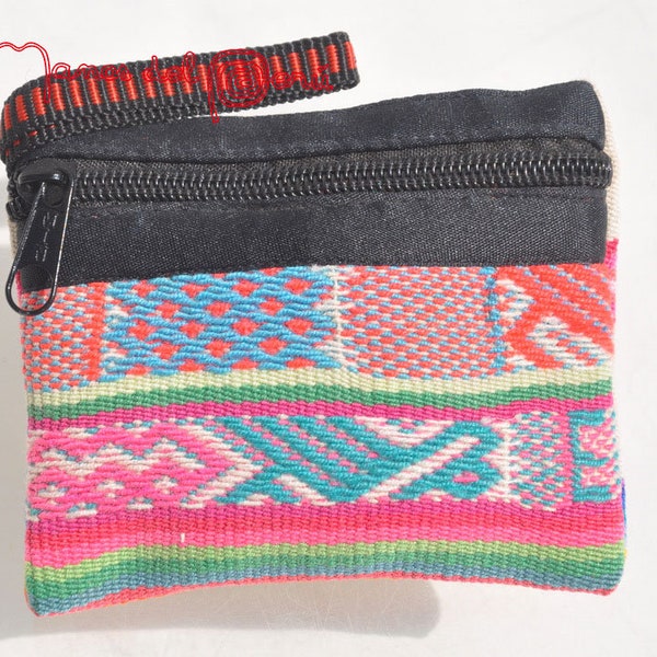 Pretty Peruvian wallet, unique hand-woven model wallet, magnificent hand-woven wool wallet, pocket wallet,