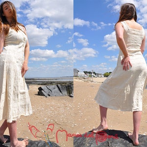 Wunderschönes Sommerkleid aus natürlicher Pima-Baumwolle, geknöpftes Damenkleid, langes Sommerkleid, wunderschönes peruanisches Damenkleid, elegantes, einzigartiges Baumwollkleid