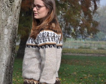 Navy Blue Alpaca Inca Sweater, Navy Blue, Genuine Alpaca Wool