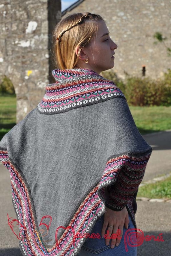 Poncho With Sleeves, Authentic Peruvian Women's Poncho