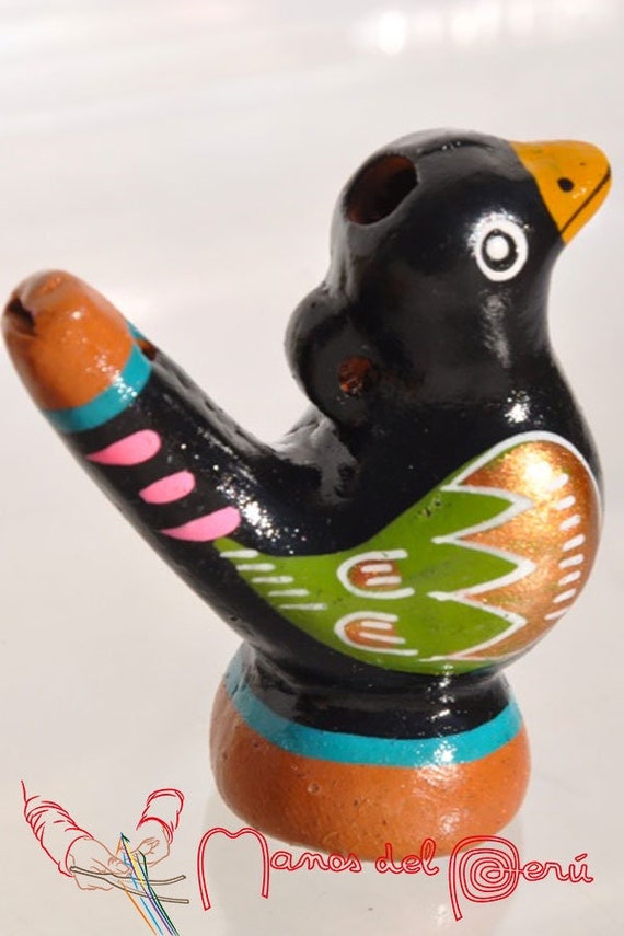 Sifflet oiseau à eau coloré, sifflet oiseau en céramique, Sifflet