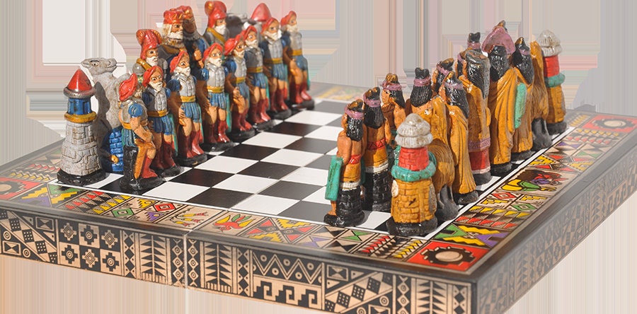 Peruvian Chess Games Wooden Chess Games Inca Chess Game 